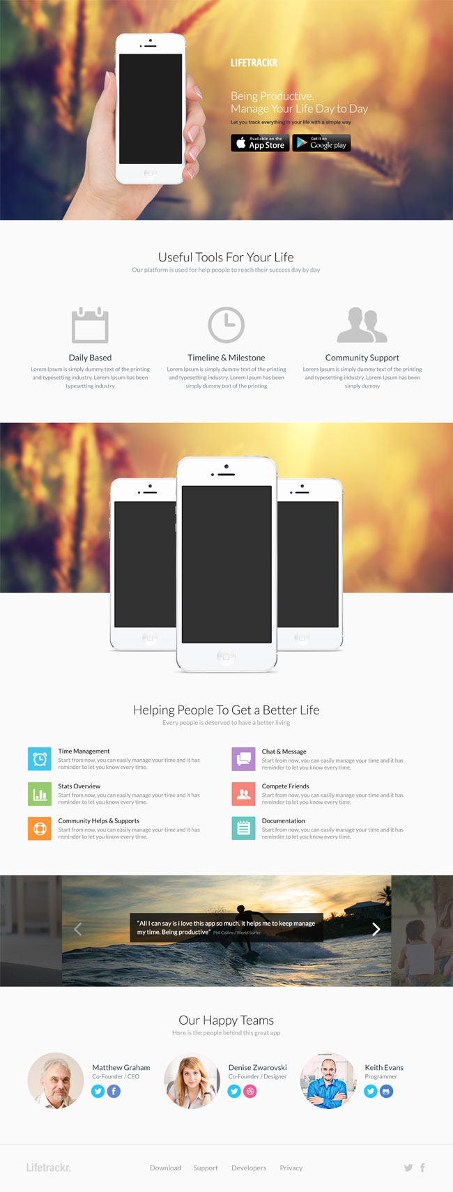 Game App Landing Page Template - Download in PSD, HTML5