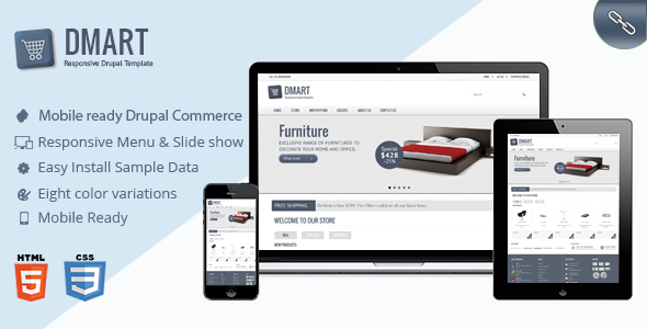 Dmart - Clean and Responsive Drupal Commerce theme