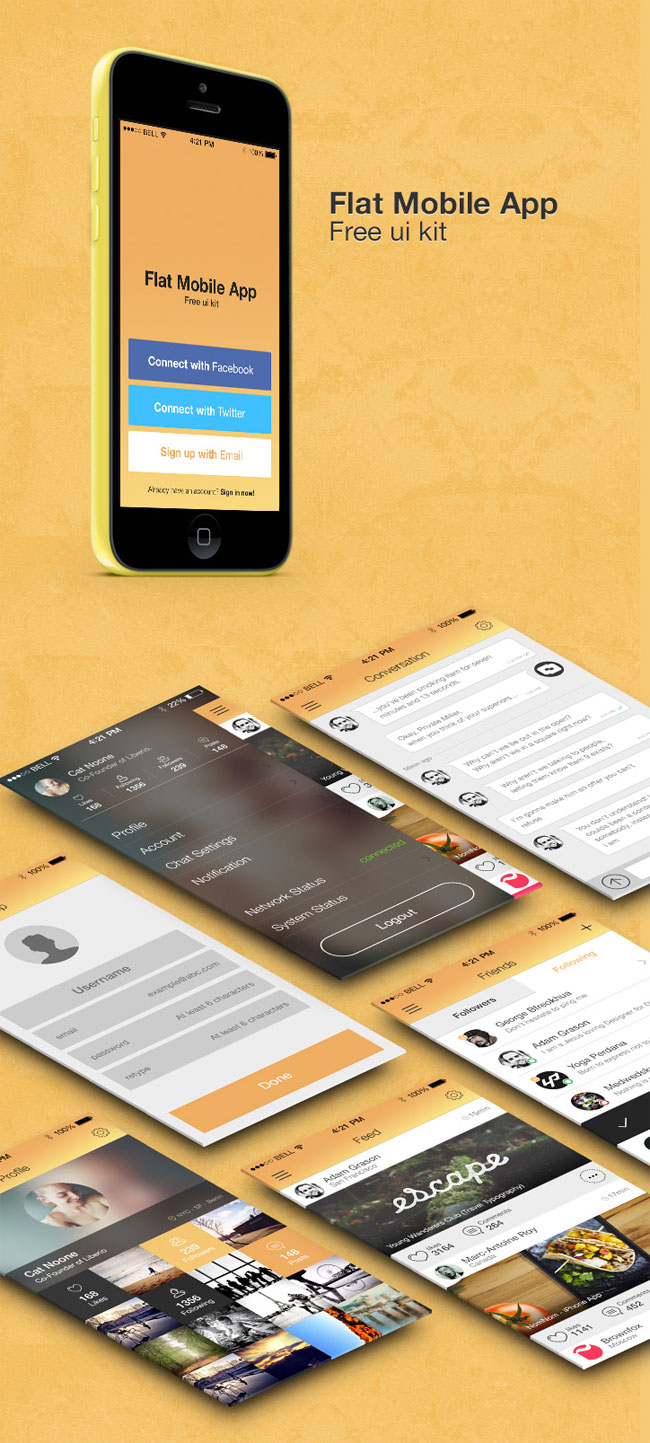 Flat-Mobile-App-UI-kit-PSD