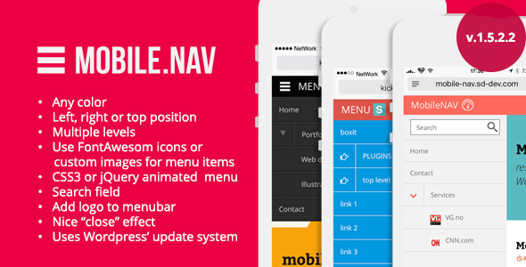 MOBILE.NAV - Responsive menu plugin