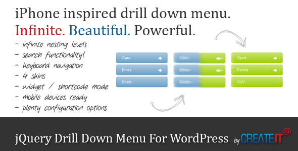 jQuery Drilldown Menu for WordPress