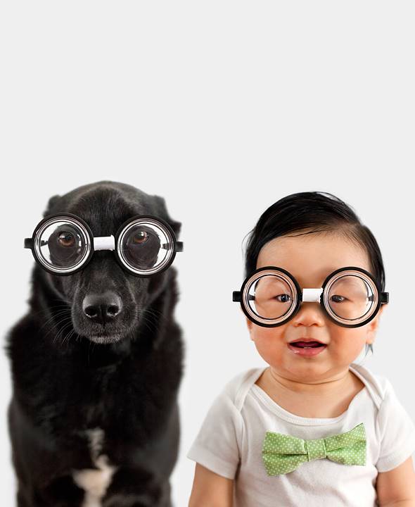 Cute Photos of a Baby and a Dog 