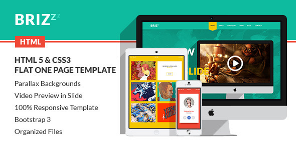 BRIZZZ - Flat One Page HTML Template