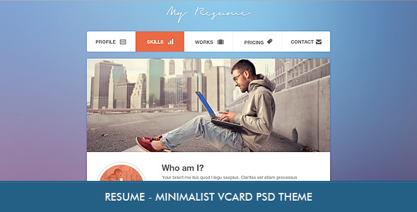 Resume - Minimalist Professional vCard PSD