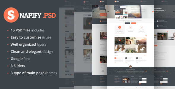 Snapify - clean and modern PSD Template