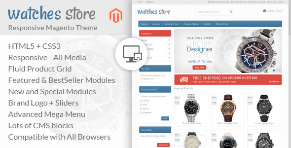 Watch Store - Responsive Magento Template