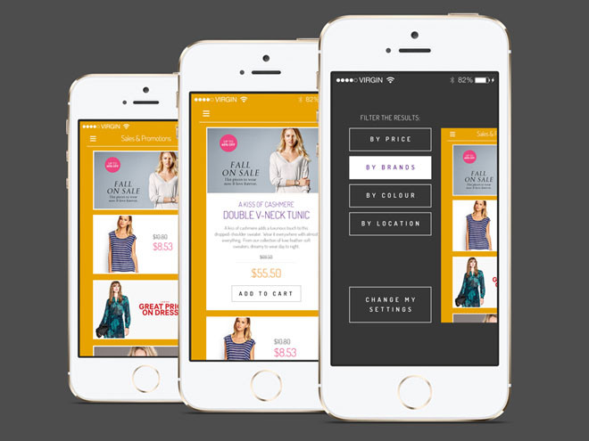Flat IOS Shopping App PSD Template Free Download