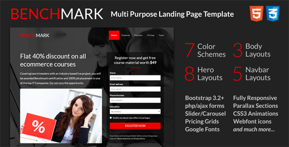Benchmark - Multi purpose landing page template