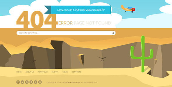 Grand 404 Animated Error Page Template