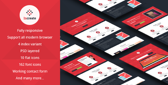 Increate-Onepage and multipurpose landing page