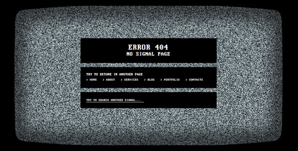 No Signal 404 Error Page