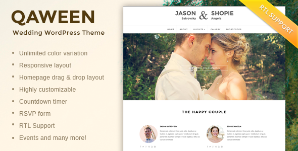 Qaween - Responsive WordPress Wedding Theme