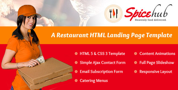 SpiceHub Restaurant Responsive Landing Page