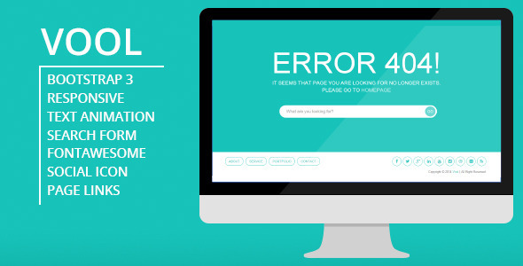 Vool - Responsive 404 Error Page