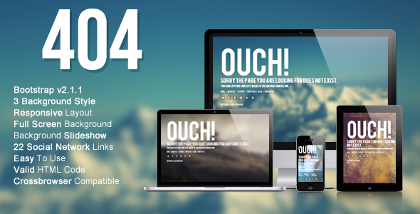 Wizm 404 - Responsive error template for you
