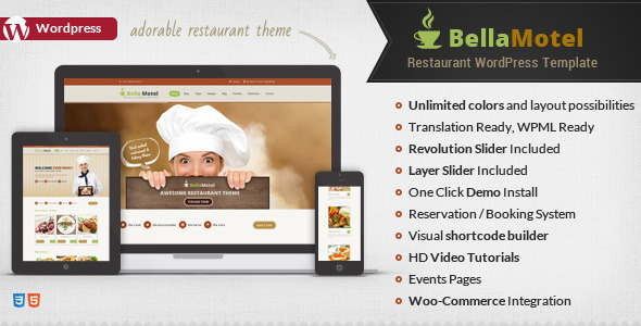 Bella Motel - Restaurant & Bakery WordPress Theme