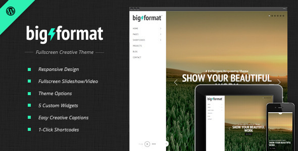 BigFormat - Responsive Fullscreen WordPress Theme