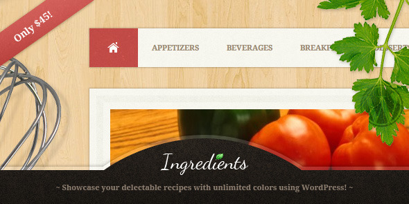 Ingredients - A Fresh Recipe WordPress Theme