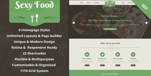 Sexy Food - Food & Restaurant WordPress Theme