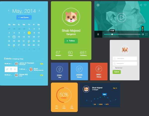 Download Flat UI Design Elements Vector AI | Free download