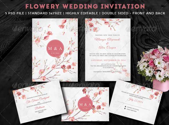 Flowery-Wedding-Invitation