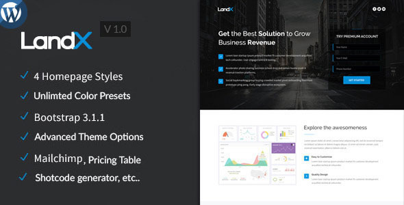 LandX - Multipurpose WordPress Landing Page