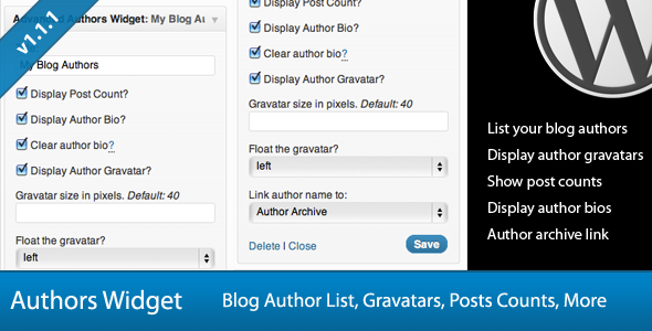Advanced Blog Authors Widget