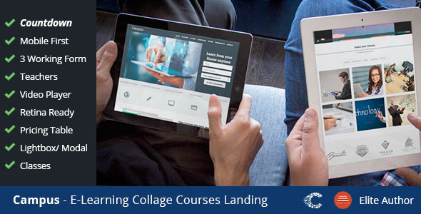Campus Education eCourse sign-up Landing