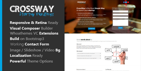 CrossWay - Startup Landing Page Bootstrap WP Theme