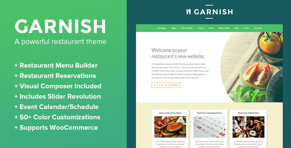 Garnish - A WordPress Theme for Restaurants