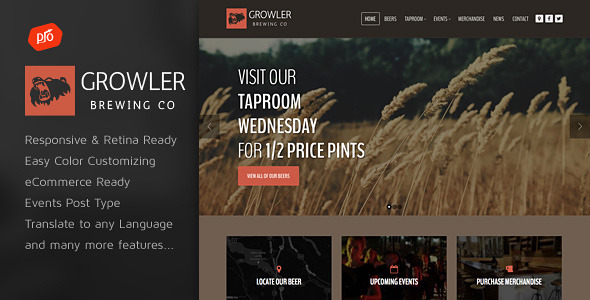 Growler - Brewery WordPress Theme