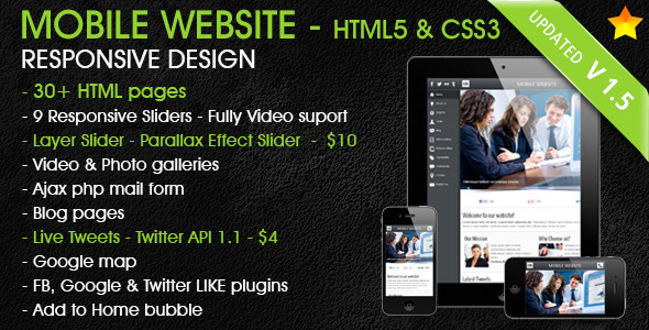 Mobile & Tablet Web Template - HTML5 & CSS3
