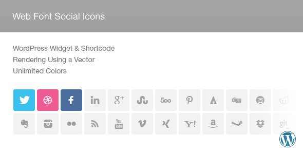 Web Font Social Icons Widget & Shortcode