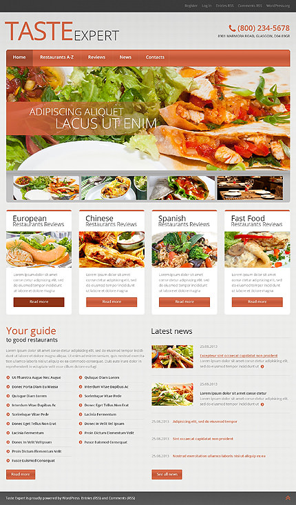 Cafe and Restaurant WordPress Theme