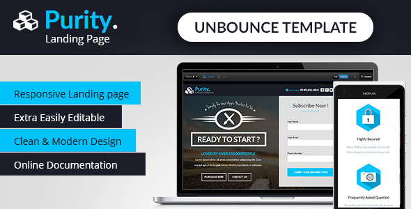 Purity - Unbounce App Landing Page