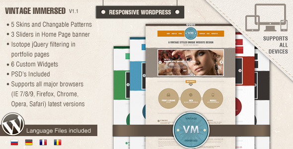Vintage Immersed - Multipurpose WordPress Theme