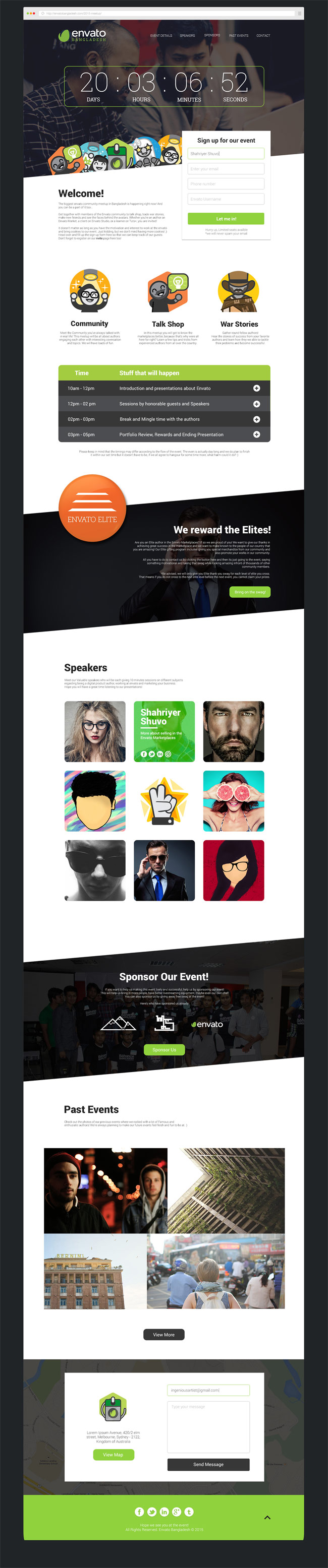 Meetup - Free Event Landing Page PSD/HTML