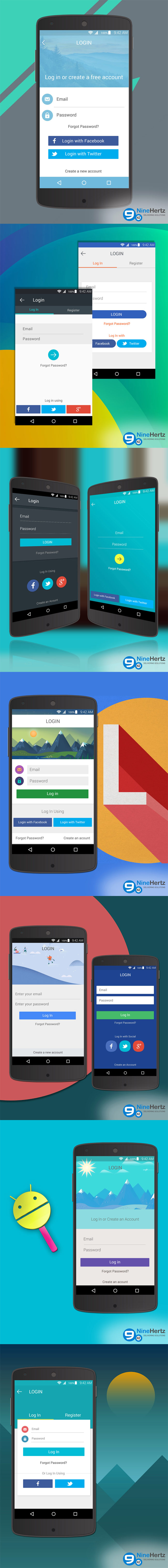 10 Free PSD Login Screens for Android Lollipop