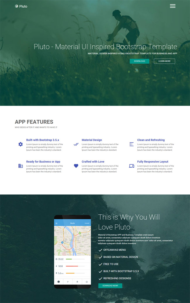 Material Design Landing Page Template Free - Free Templates Printable