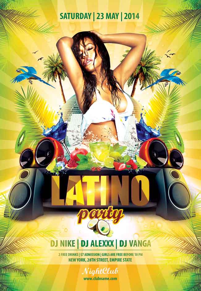 Latino-party-Flyer-PSD-free