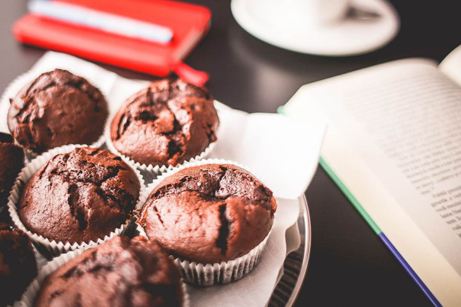 Sweet Muffins with A Book