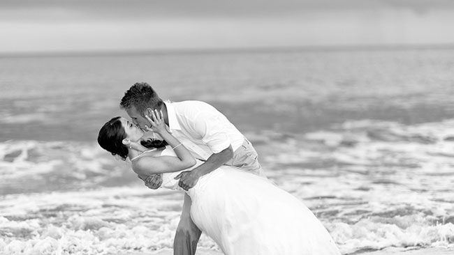 beach_people_wedding_water_man_sea_black_and_white_female_kiss_bride_