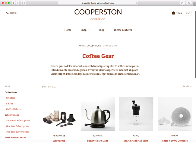 With this Shopify theme, you can easily set up and maintain a coffee shop