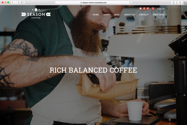 Alchemy is a Shopify theme that can be used for your coffee shop