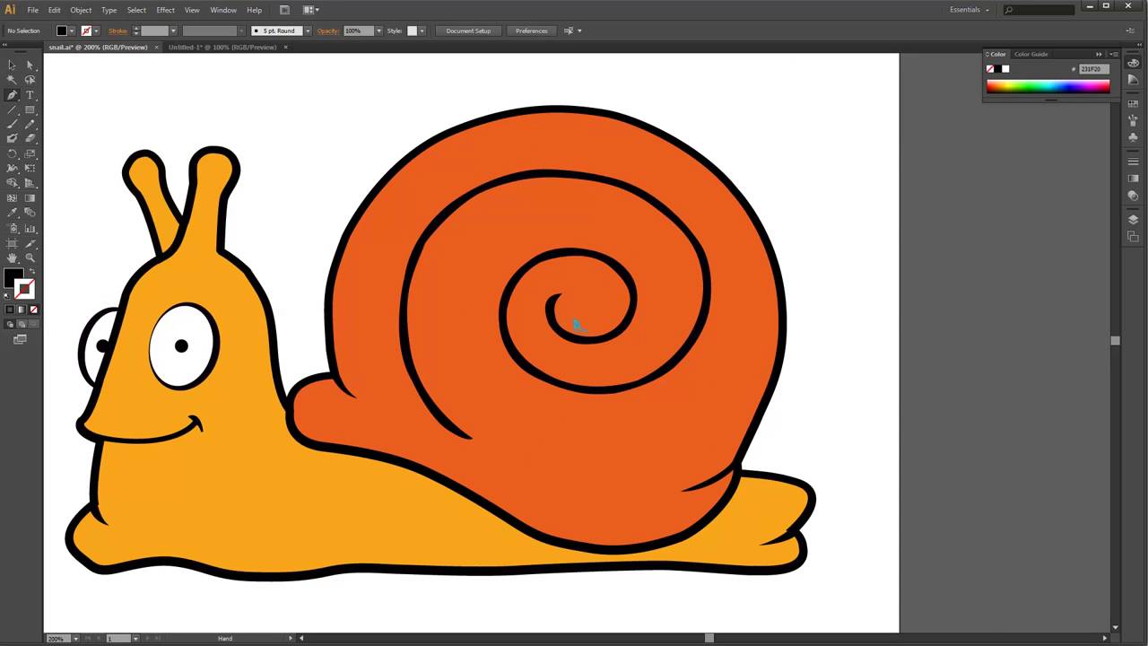 Download Video Tutorial How to create a Snail Vector in Adobe ...