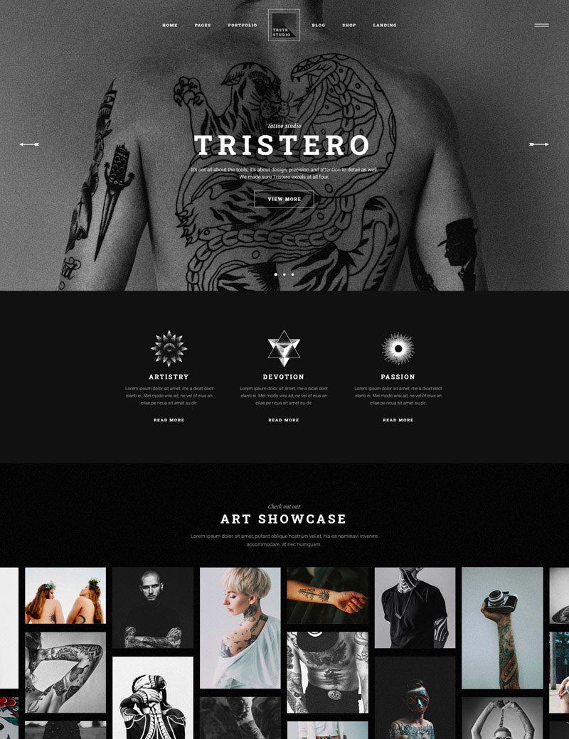 Tattooist X - Artist HTML5 Responsive Website Template