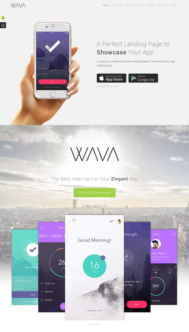 20 Best Mobile App Landing Page Templates 2016