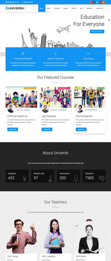 35+ Best Education Responsive HTML Templates for Universities, Schools ...