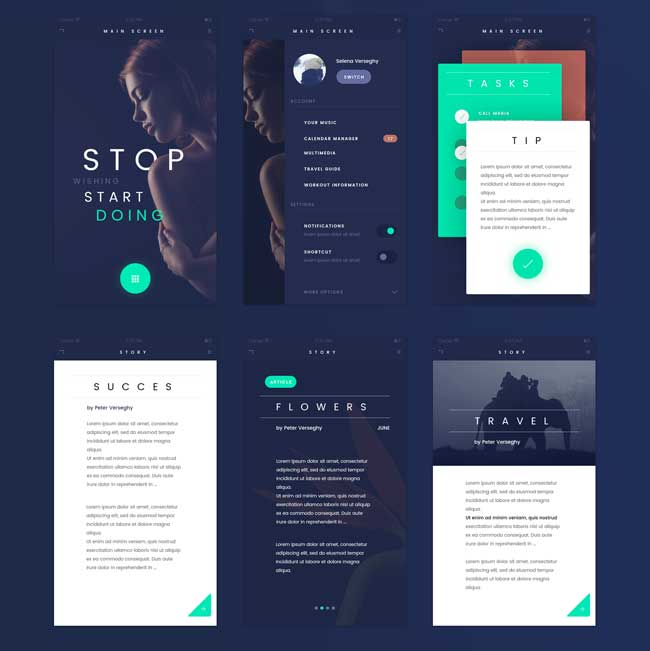 Fade - Free Flat App Ui Kit PSD | Free download