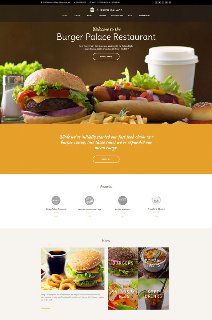 restaurant wordpress theme 2017